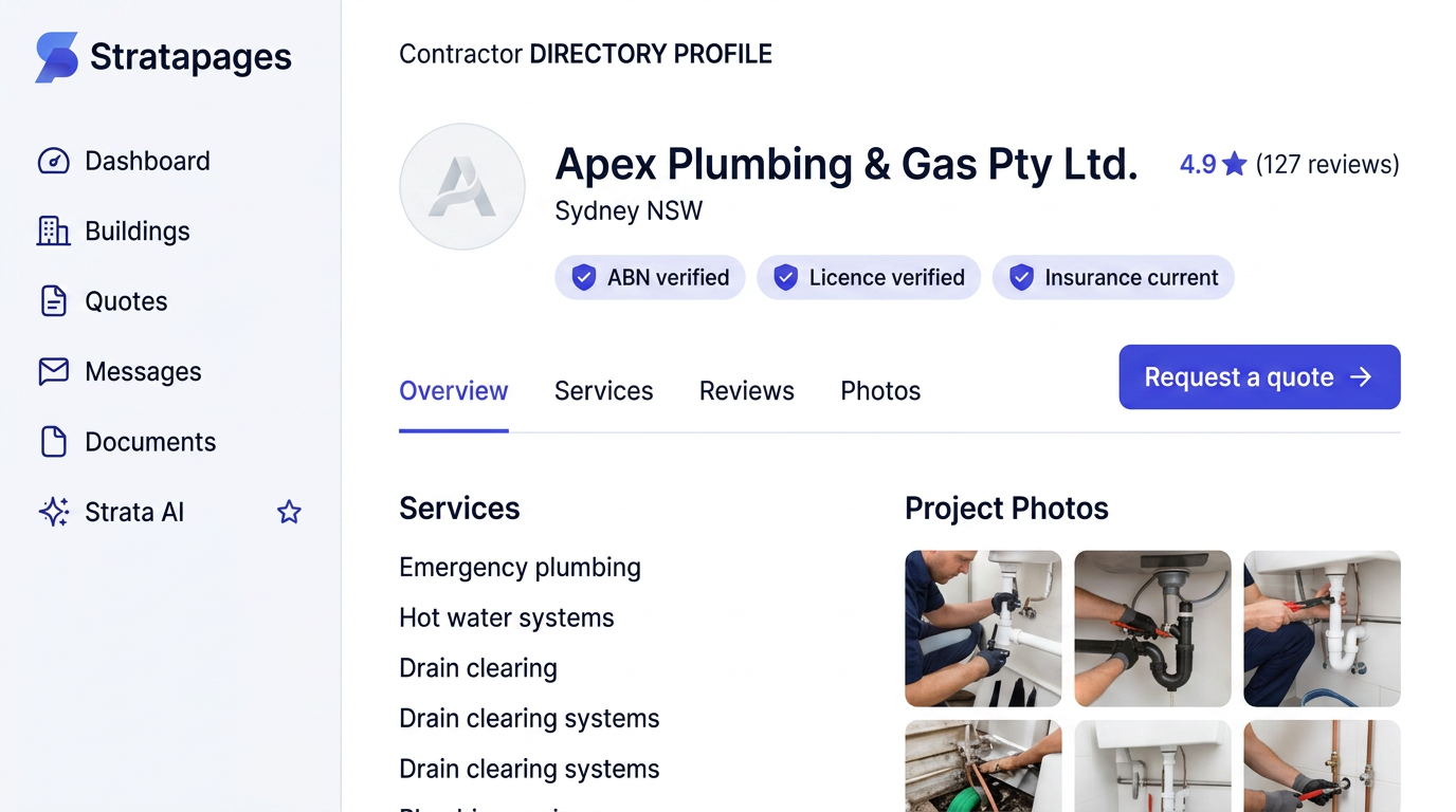 Verified contractor profiles